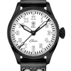 Biatec Corsair Vintage 05 - Černý kožený pilot řemínek