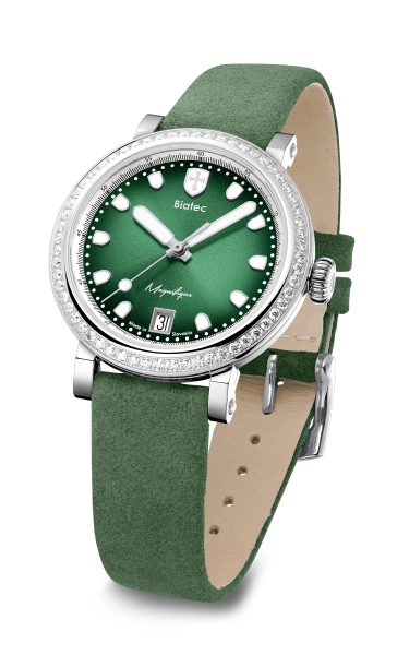 Biatec Magnifique 04 - Bílošedý řemínek z broušené kůže - Se sponou z nerezové oceli 316L - Obrázek 3