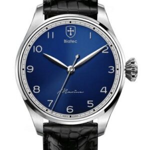 Biatec Marine 01 N - Černý kožený řemínek se vzorem aligátora