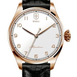 Biatec Marine 02 N - Černý kožený řemínek se vzorem aligátora