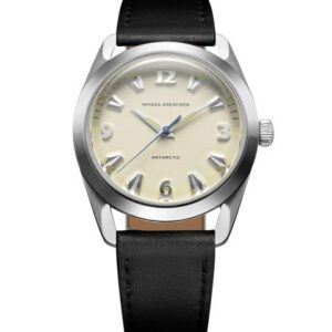 Nivada Grenchen Antarctic 38 mm - Eggshell Beige Luminova - Black Leather