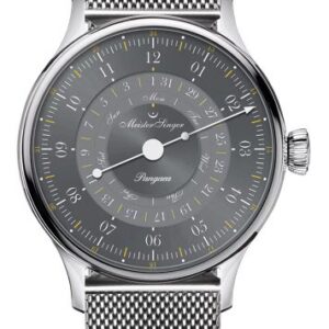 MeisterSinger Pangaea Day Date 365 Grey PDD365927 - Kovový mesh náramek