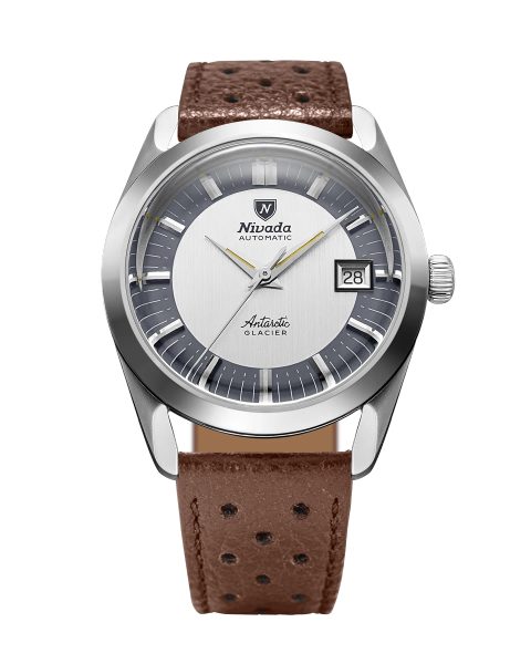Nivada Grenchen Antarctic Glacier 38 mm - Brown Racing Strap