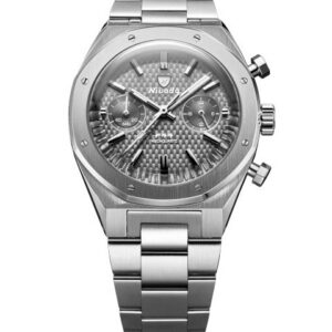 Nivada Grenchen F77 Chrono Mecaquartz Grey 38 mm - Steel Bracelet