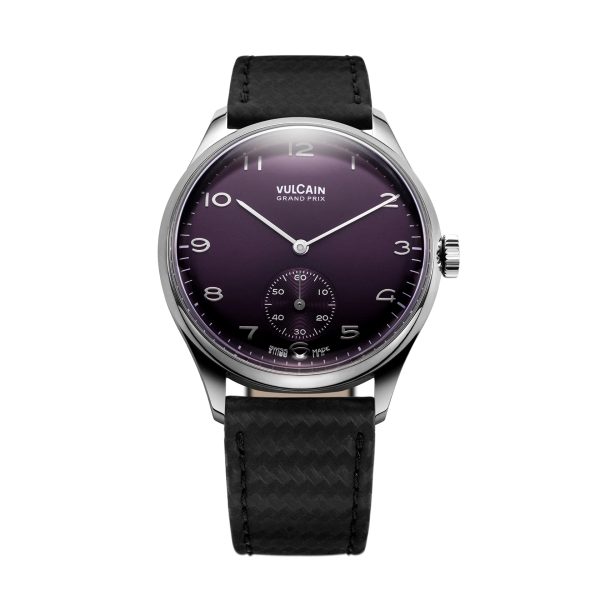 Vulcain Grand Prix - Small Second Purple - Black Carbon Leather Strap