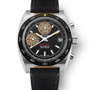 Nivada Grenchen Autochron Yellow Automatic - Black Leather