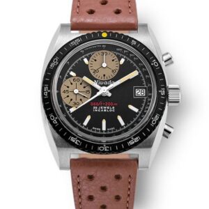 Nivada Grenchen Autochron Yellow Automatic - Brown Racing Strap