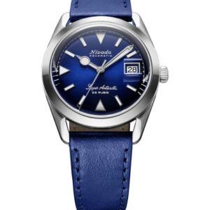Nivada Grenchen Super Antarctic Blue - Date - Blue Leather