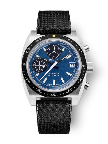 Nivada Grenchen Autochron Blue Automatic - Rubber Tropic