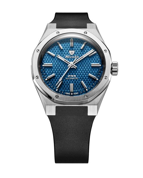 Nivada Grenchen F77 SST Blue MK2 - 38 mm - Black Rubber - Obrázek 3