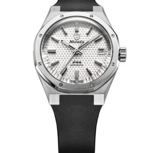 Nivada Grenchen F77 SST White MK2 Date - 38 mm - Black Rubber