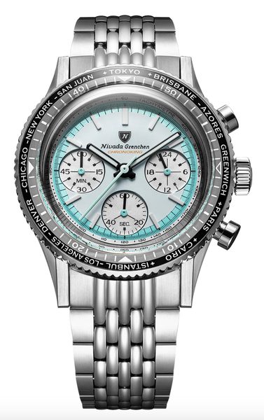 Nivada Grenchen Chronoking Racing Grey - Inter. Bezel - Black Racing Strap - Obrázek 2