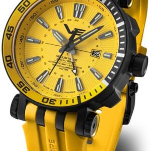 Vostok Europe Energia Rocket Automatic GMT NH34-575C719 - žlutý gumový řemínek