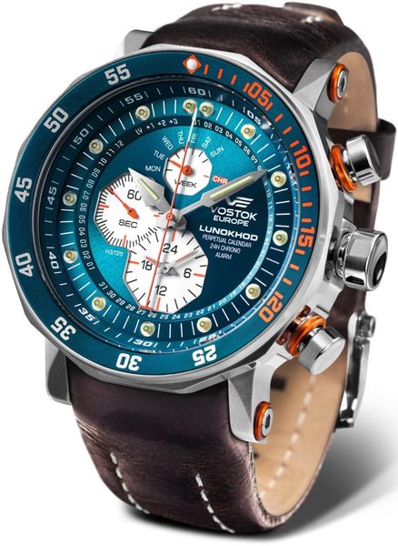 Vostok Europe Lunochod-2 Multifuncional Line YM86-620A636 - bílý gumový řemínek - Obrázek 2