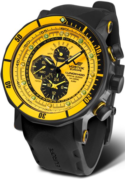 Vostok Europe Lunochod-2 Multifuncional Line YM86-620C504 - černý gumový řemínek