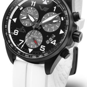 Vostok Europe Space Race Chrono Line 6S30-325C744 - bilý gumový řemínek