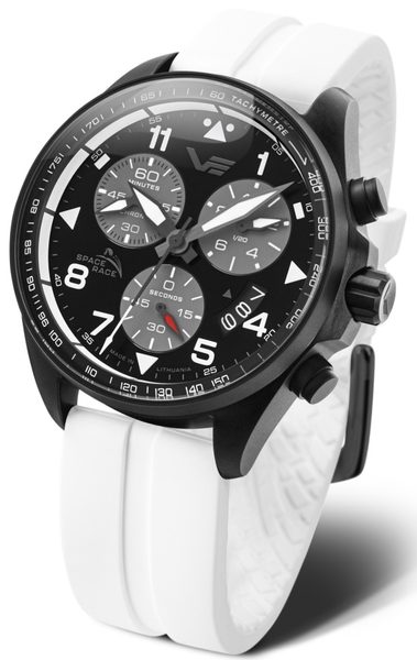 Vostok Europe Space Race Chrono Line 6S30-325C744 - bilý gumový řemínek