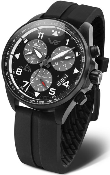 Vostok Europe Space Race Chrono Line 6S30-325C744 - černý gumový řemínek
