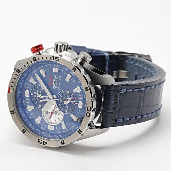 Vostok Europe Almaz Multifunctional Line YM26-320A652 - modrý kožený řemínek - Obrázek 2