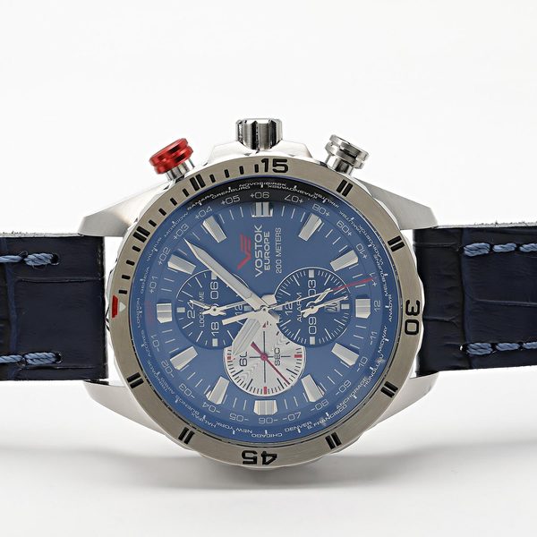 Vostok Europe Almaz Multifunctional Line YM26-320A652 - modrý kožený řemínek - Obrázek 3