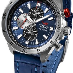 Vostok Europe Almaz Multifunctional Line YM26-320A652 - modrý kožený řemínek