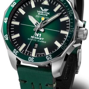 Vostok Europe N-1 Rocket Automatic Line NH35-225A710 - zelený kožený řemínek