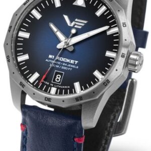 Vostok Europe N-1 Rocket Compact Automatic NH35-125A748 - modrý kožený řemínek