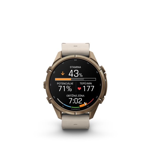 Garmin Fenix® 9 Pro inReach - 43 mm, Autumn Gold Titanium s koženým řemínkem Bone 010-04335-41 - Obrázek 3