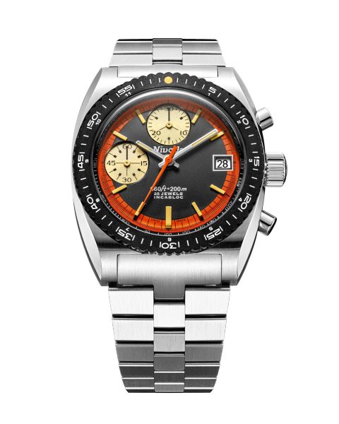 Nivada Grenchen Autochron Orange Automatic - Bracelet