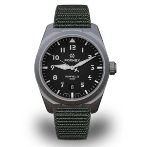 Formex AirField Automatic Jet Black Khaki Green Nylon-Velcro 0661.1.6526.877