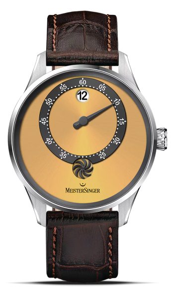 MeisterSinger Panthero Jumping Hour Sunburst Golden Yellow PTJH935