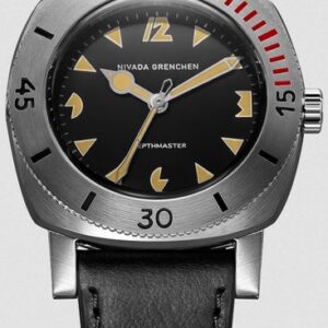 Nivada Grenchen Art Deco Depthmaster - Black Leather