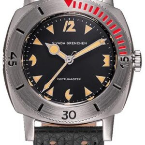 Nivada Grenchen Art Deco Depthmaster - Black Racing Strap