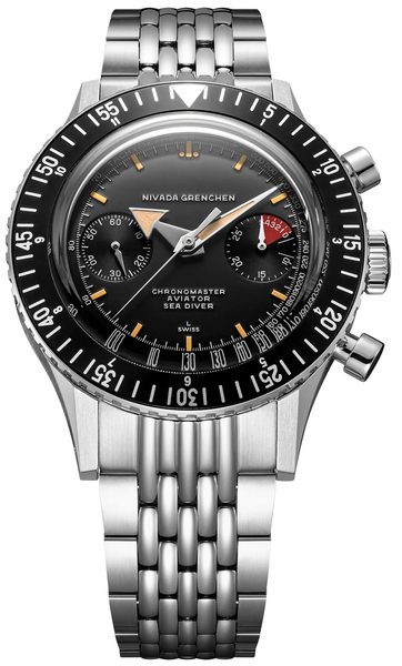 Nivada Grenchen Chronomaster Broad Arrow 41mm - Black Leather - Obrázek 2