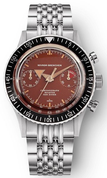 Nivada Grenchen Chronomaster Broad Arrow Tropical Dial Inter. Bezel - Manual - Bracelet Flat Link - Obrázek 2