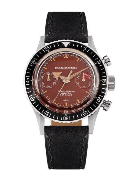 Nivada Grenchen Chronomaster Broad Arrow Tropical Dial Inter. Bezel - Manual - Bracelet Flat Link - Obrázek 3