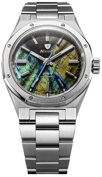 Nivada Grenchen F77 MK2 Labradorite - 100 Years - 38 mm - Velcro Strap - Obrázek 2