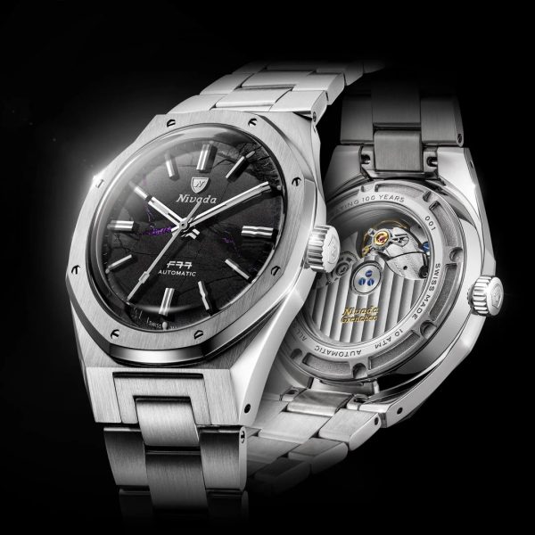Nivada Grenchen F77 MK2 Shungite Black - 100 Years - 38 mm - Velcro Strap - Obrázek 3