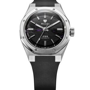 Nivada Grenchen F77 MK2 Shungite Black - 100 Years - 38 mm - Black Rubber