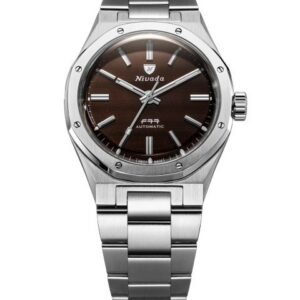 Nivada Grenchen F77 MK2 Smoky Quartz - 100 Years - 38 mm - Stainless Steel Bracelet